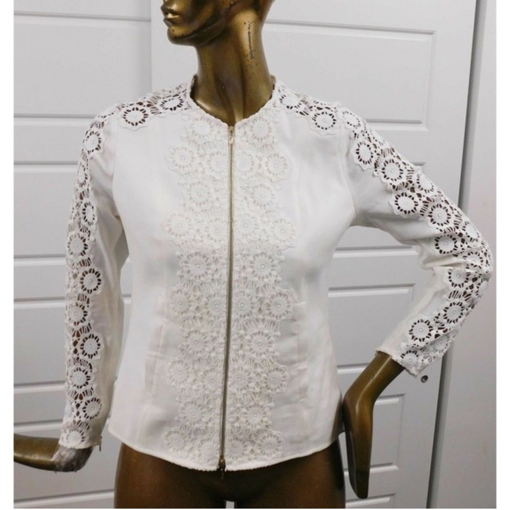 Anne Fontaine White Lace Blazer